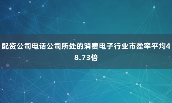 配资公司电话公司所处的消费电子行业市盈率平均48.73倍