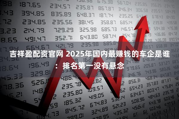 吉祥盈配资官网 2025年国内最赚钱的车企是谁：排名第一没有悬念